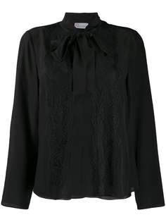 RedValentino блузка с кружевной вставкой и бантом