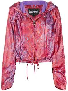 Just Cavalli куртка со змеиным принтом и капюшоном