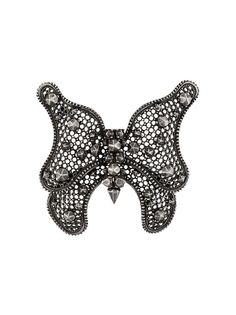 Saint Laurent брошь в виде бабочки с заклепками