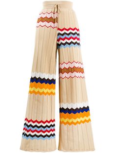 M Missoni трикотажные брюки с узором зигзаг