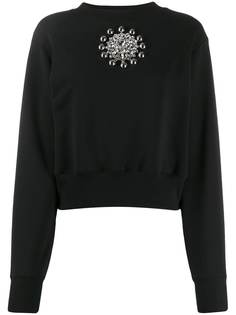 Christopher Kane толстовка с брошью из кристаллов