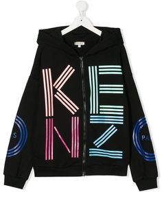 Kenzo Kids TEEN zipped front hoodie