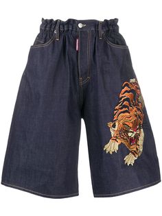 Dsquared2 джинсовые шорты с аппликацией