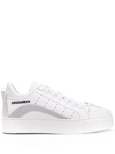 Dsquared2 кроссовки на шнуровке с эффектом металлик