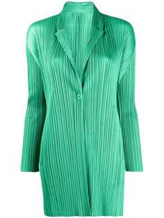 Pleats Please Issey Miyake длинный блейзер со складками