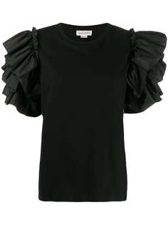Alexander McQueen топ с оборками на рукавах