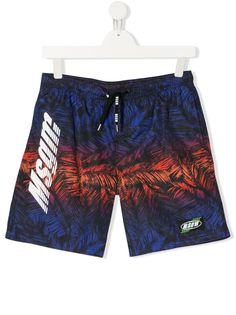 MSGM TEEN feather print shorts