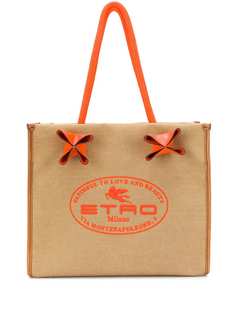Etro фактурная сумка-тоут с логотипом