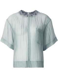 Muller Of Yoshiokubo прозрачная блузка с жатым эффектом