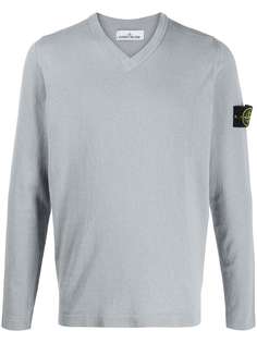 Stone Island джемпер с V-образным вырезом и логотипом