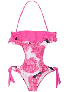 Miss Blumarine floral-print cutout swimsuit