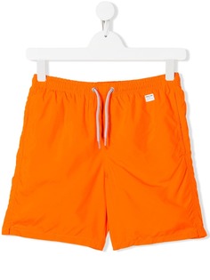 Mc2 Saint Barth TEEN logo patch drawstring swim shorts