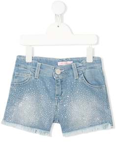 Miss Blumarine crystal-embellished denim shorts