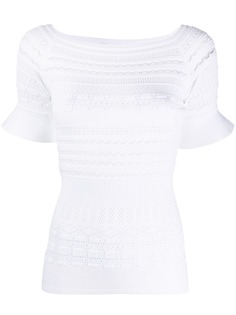 Emporio Armani топ с оборками на рукавах и узором