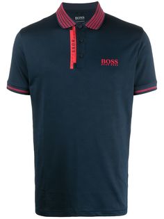 BOSS рубашка-поло с вышитым логотипом