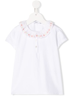 Knot Leticia floral embroidered polo shirt