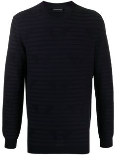 Emporio Armani полосатая толстовка с круглым вырезом