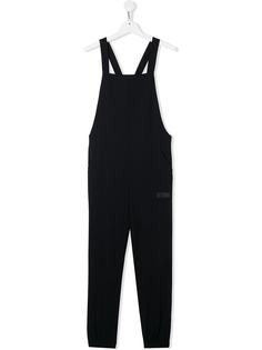 Il Gufo TEEN logo print overalls