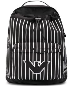 Emporio Armani полосатый рюкзак с логотипом