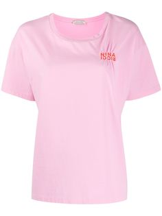 Nina Ricci футболка свободного кроя с вышитым логотипом