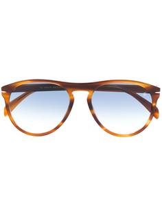DAVID BECKHAM EYEWEAR солнцезащитные очки-авиаторы в оправе черепаховой расцветки