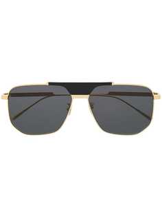 Bottega Veneta Eyewear солнцезащитные очки шестиугольной оправе