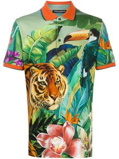 Dolce & Gabbana рубашка-поло с принтом Jungle