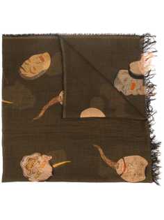 Uma Wang portrait embroidered scarf
