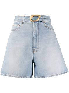 Magda Butrym belted wide-leg denim shorts