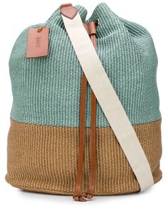 Closed colour-block bucket bag