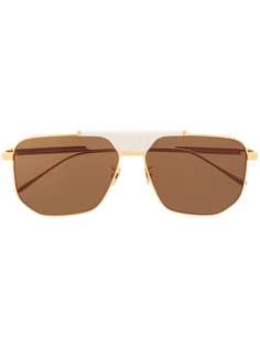 Bottega Veneta Eyewear солнцезащитные очки BV1036S в шестиугольной оправе