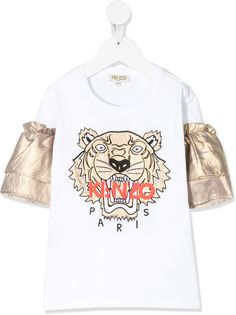 Kenzo Kids футболка с рукавами с эффектом металлик