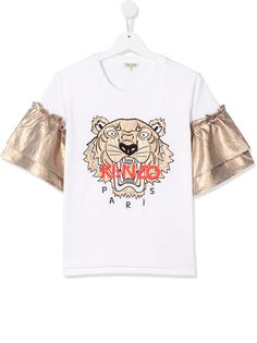 Kenzo Kids футболка с рукавами с эффектом металлик