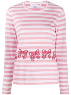 Comme Des Garçons Girl bow-print striped T-shirt