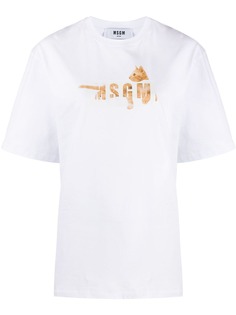 MSGM футболка с принтом и логотипом