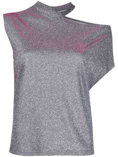 RtA iridescent one-shoulder top