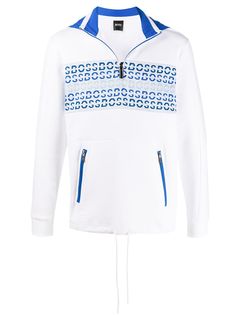 BOSS embroidered logo zip sweatshirt