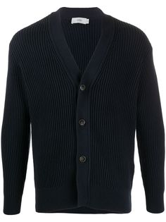 Closed ribbed V-neck cardigan