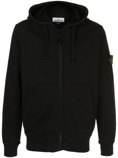 Stone Island худи на молнии с нашивкой-логотипом