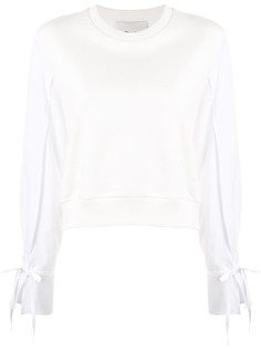 3.1 Phillip Lim укороченная толстовка с поплиновыми рукавами