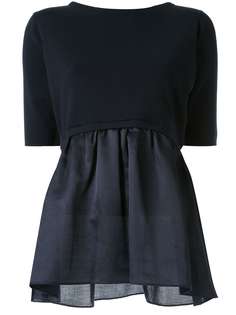 Tomorrowland трикотажный топ с поплиновой вставкой