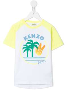 Kenzo Kids футболка с логотипом и рукавами реглан