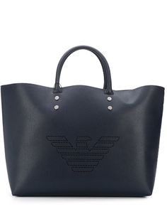 Emporio Armani сумка-тоут с перфорированным логотипом