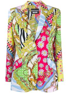 Boutique Moschino однобортный блейзер с принтом