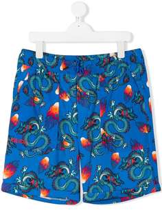 Kenzo Kids TEEN dragon print shorts