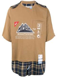 Maison Mihara Yasuhiro футболка с клетчатыми вставками