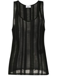 Saint Laurent прозрачный топ в полоску