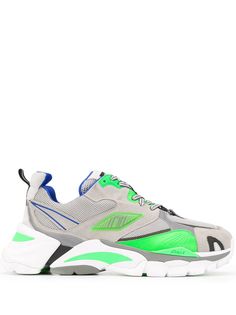 Ash colour blocked low top sneakers