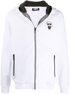 Karl Lagerfeld logo-patch hooded sweatshirt