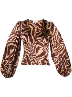 GANNI animal print blouse